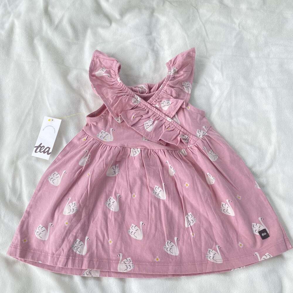 NEW Tea Collection Pink Swan Princess Ruffle Dress - Picture 3 of 5